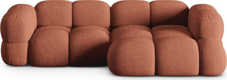 Rohová pohovka v cihlové barvě (pravý roh/s lenoškou) Loretto – Cosmopolitan Design Cosmopolitan design