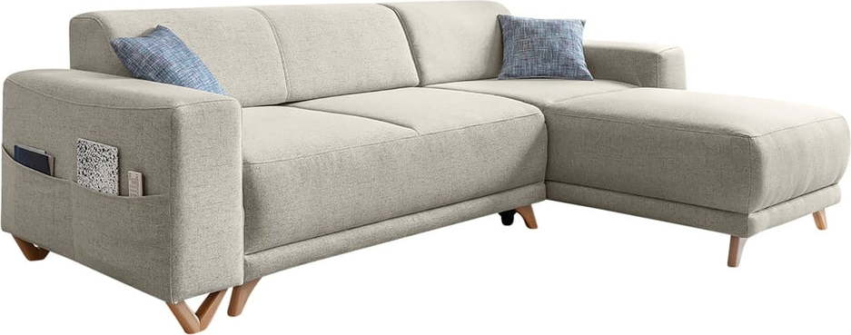 Béžová rozkládací/s úložným prostorem rohová pohovka Classy Sophie – Miuform Miuform