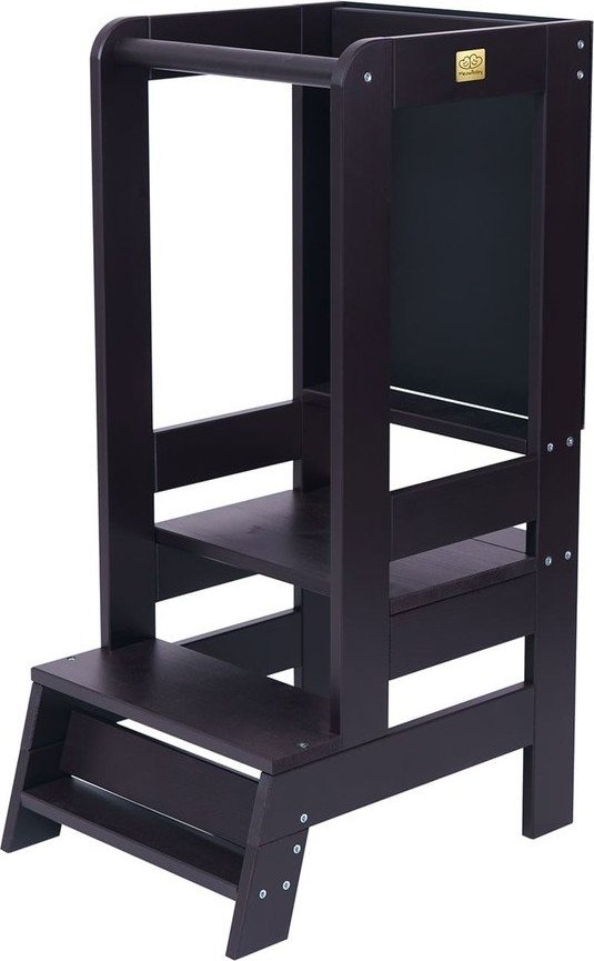 Černá učicí věž z borovicového dřeva Montessori – Meowbaby MeowBaby