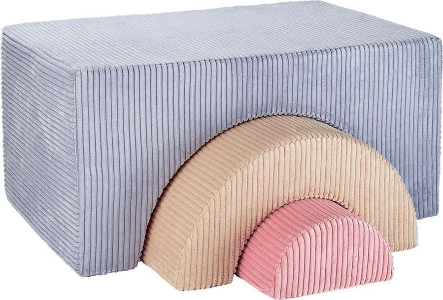 Modré manšestrové pěnové hřiště 75x49x37 cm Rainbow Montessori – Wigiwama Wigiwama