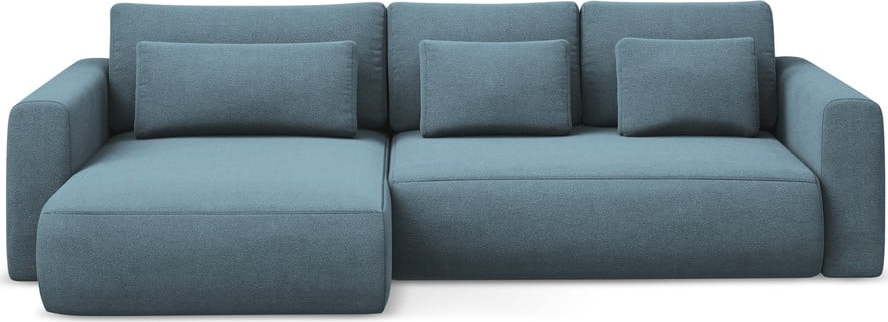 Světle modrá rozkládací/s úložným prostorem rohová pohovka (levý roh/s lenoškou) Kapua – Makamii Makamii