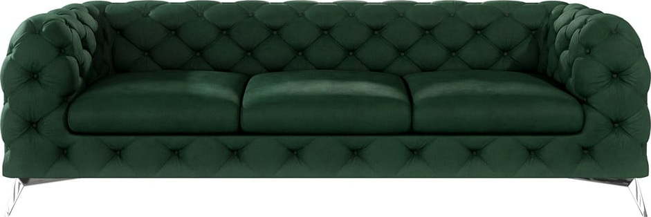 Tmavě zelená sametová pohovka 243 cm Chelsea – Ropez Ropez
