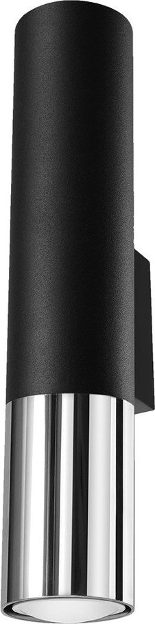 Černé/ve stříbrné barvě kovové nástěnné svítidlo ø 6 cm Longbot – Sollux Sollux