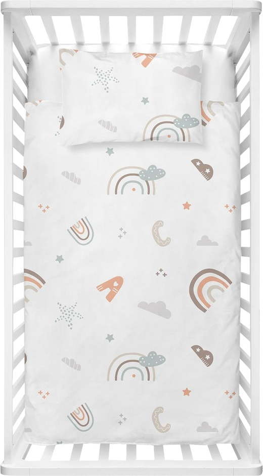 Bílé dětské povlečení do postýlky z bavlny Renforcé 100x150 cm Abc – Mijolnir Mijolnir