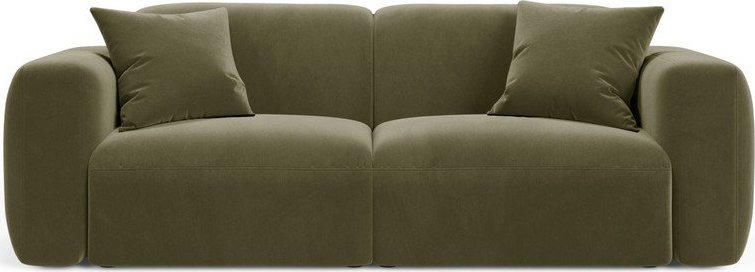 Khaki sametová pohovka 220 cm Strino – Cosmopolitan Design Cosmopolitan design