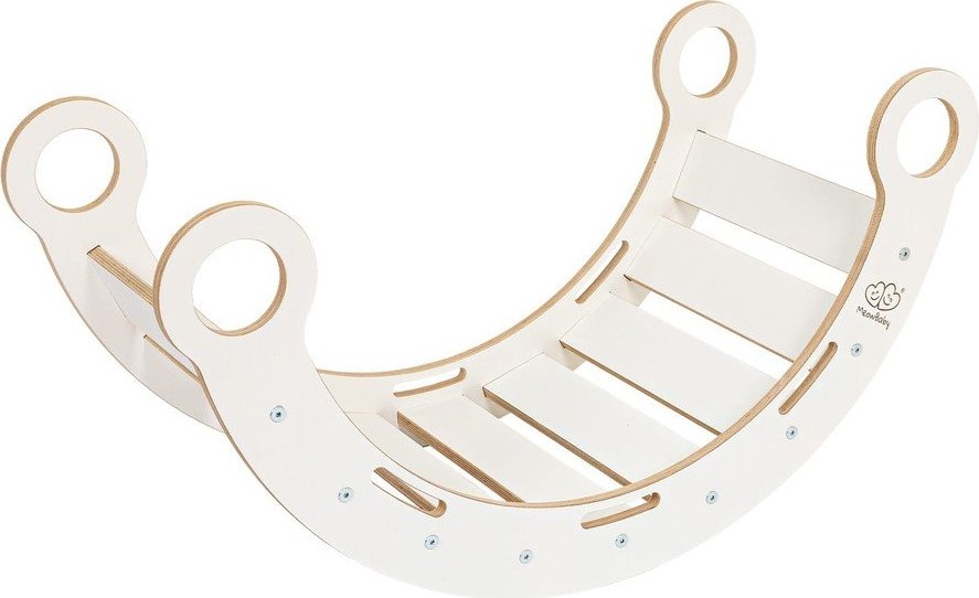 Bílá houpačka z borovicového dřeva 39x75x38 cm Montessori – Meowbaby MeowBaby