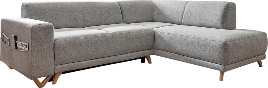 Světle šedá rozkládací/s úložným prostorem rohová pohovka (pravý roh/do L) Classy Sophie – Miuform Miuform