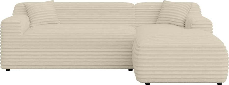 Béžová manšestrová rohová pohovka (pravý roh/s lenoškou) Martin – Ropez Ropez