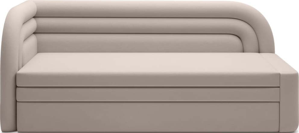 Béžová sametová rozkládací/s úložným prostorem pohovka levý roh 223 cm Fabillo – ELTAP ELTAP