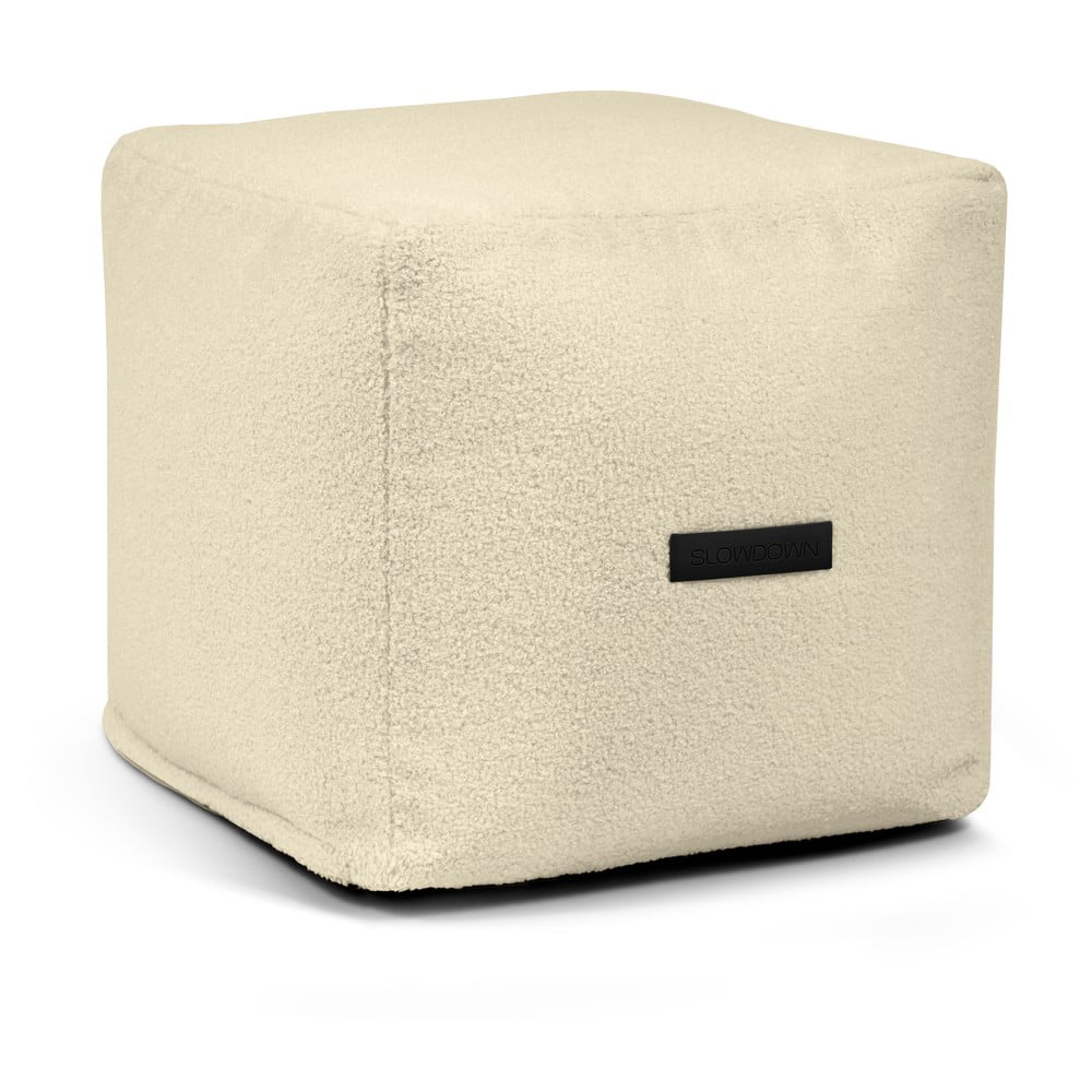 Krémový sedací vak z textilie bouclé Up! MooG – SLOWDOWN SLOWDOWN