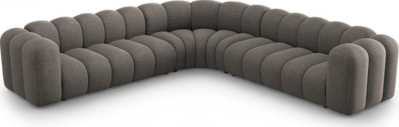 Tmavě šedá žinylková modulární rohová pohovka Lupine – Micadoni Micadoni