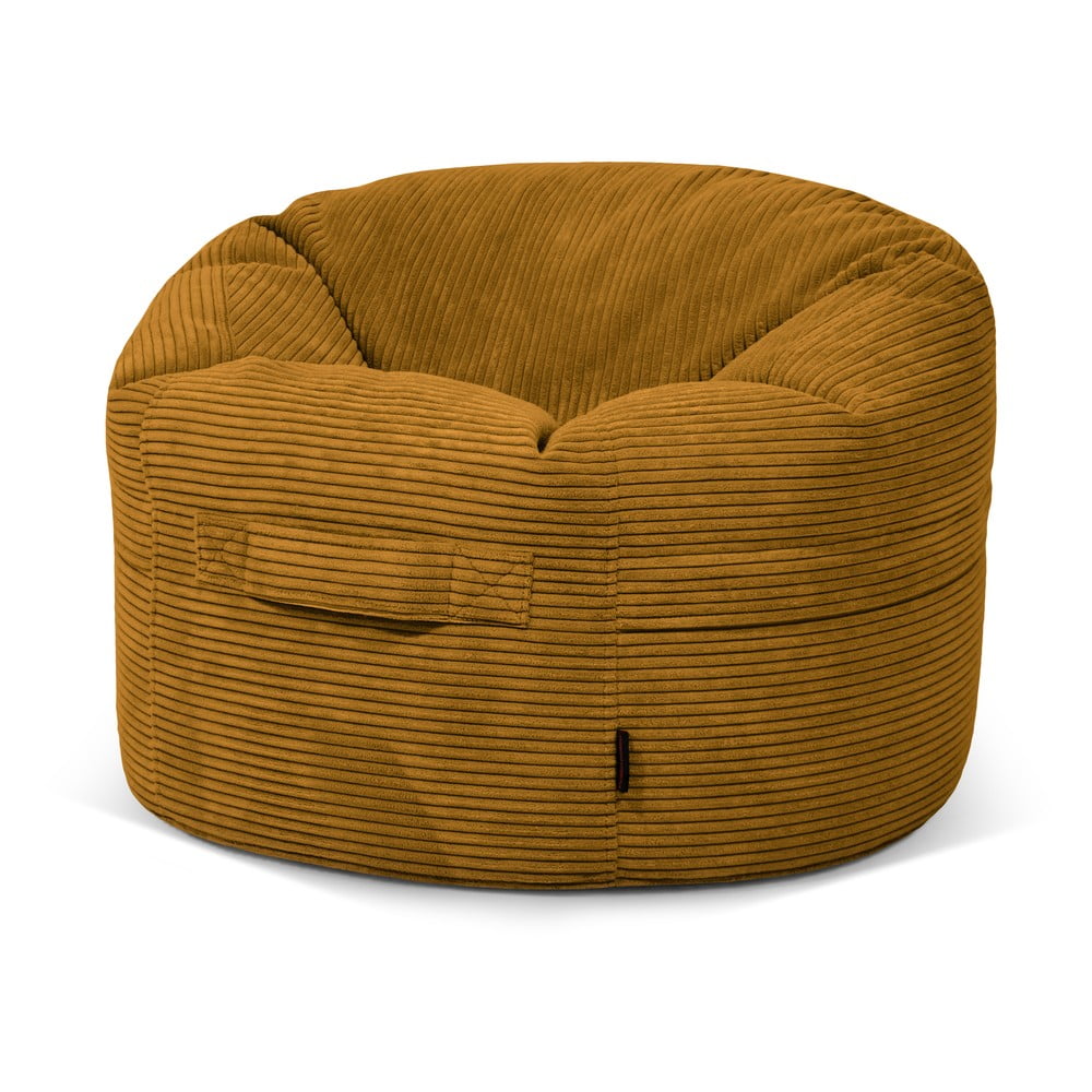 Manšestrový dětský sedací vak v hořčicové barvě Roll 80 – SLOWDOWN SLOWDOWN