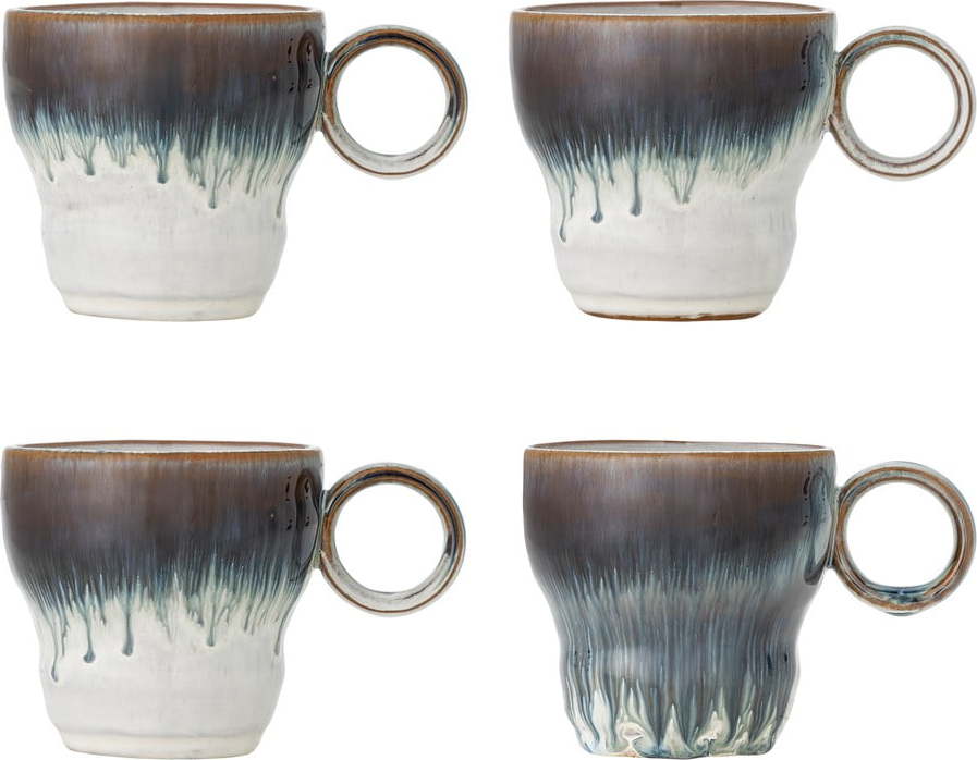 Modré šálky v sadě 4 ks z kameniny 300 ml Nigel – Bloomingville Bloomingville