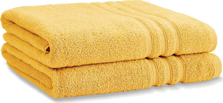 Žluté froté bavlněné osušky v sadě 2 ks 90x140 cm Zero Twist – Catherine Lansfield Catherine Lansfield