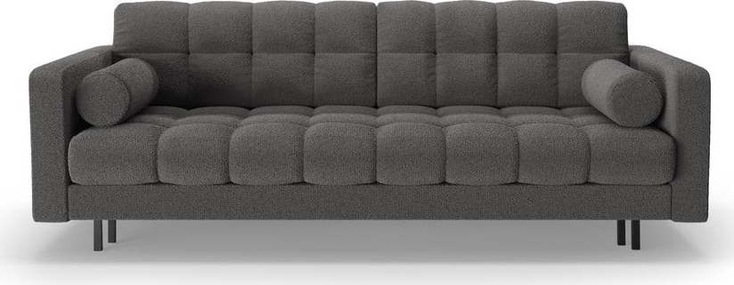 Tmavě šedá rozkládací/s úložným prostorem pohovka z textilie bouclé 222 cm Bali – Cosmopolitan Design Cosmopolitan design