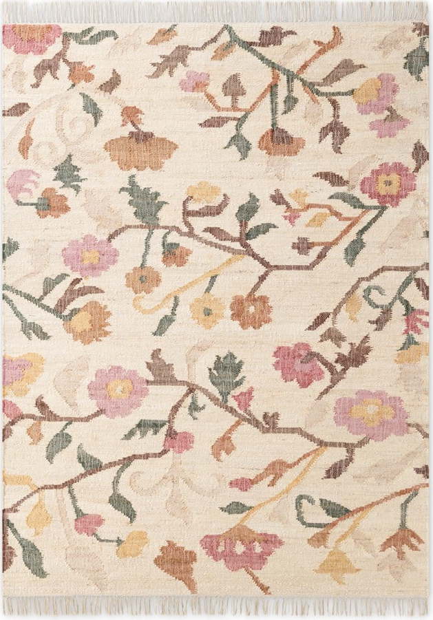 Krémový ručně tkaný jutový koberec 80x150 cm Roya Violette – Elle Decoration Elle Decoration