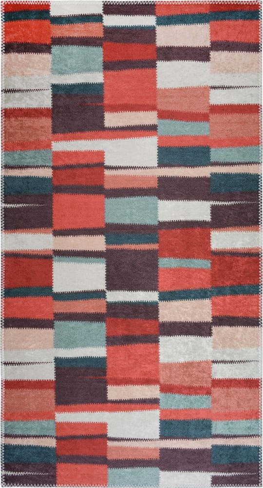 Červený pratelný koberec 80x150 cm Blocks of Fun – Vitaus Vitaus