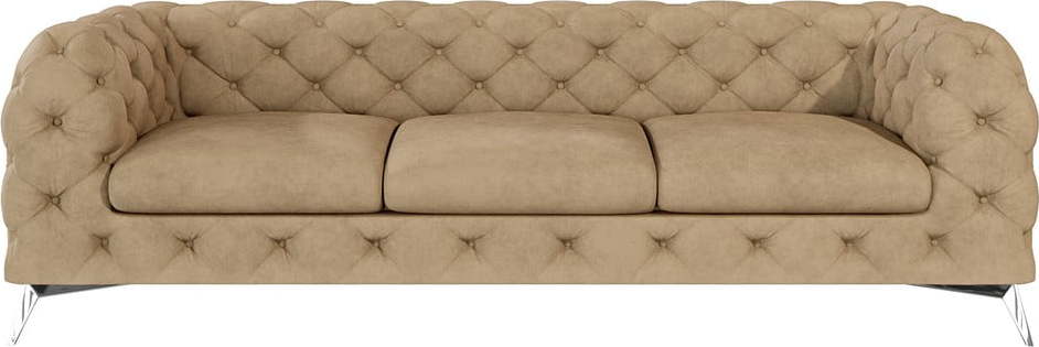 Světle hnědá sametová pohovka 243 cm Chelsea – Ropez Ropez