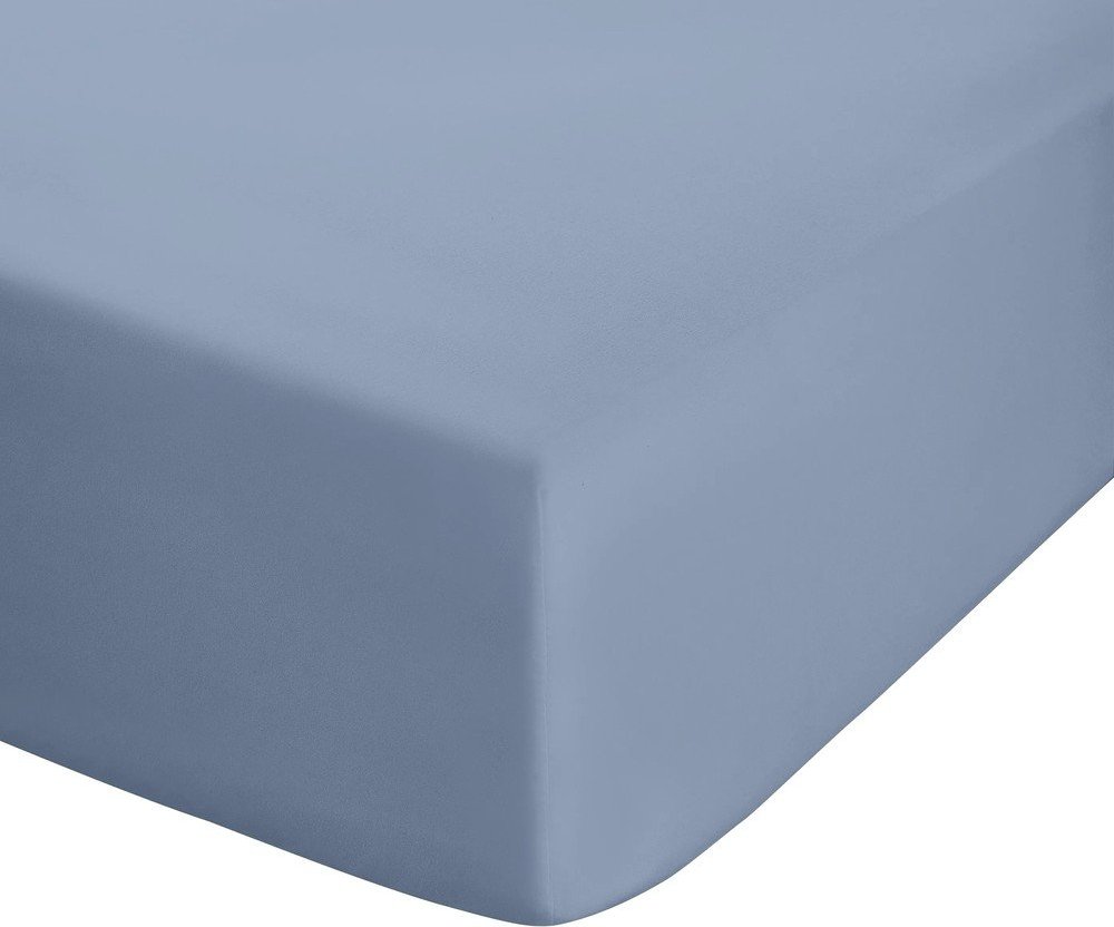 Modré napínací perkálové prostěradlo 90x190 cm Easy Iron Percale – Catherine Lansfield Catherine Lansfield