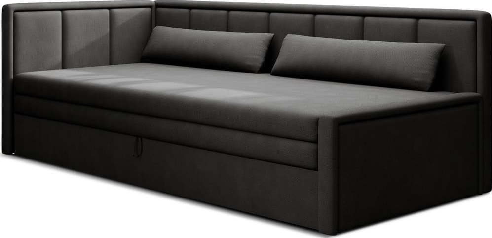 Tmavě šedá žinylková rozkládací/s úložným prostorem pohovka 214 cm Fulgeo – ELTAP ELTAP