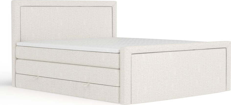 Béžová boxspring postel s úložným prostorem 140x200 cm Lavenda – Maison de Rêve Maison de Reve