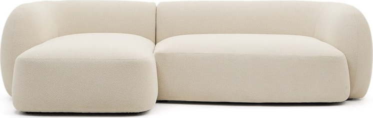 Krémová žinylková rohová pohovka (levý roh/s lenoškou) Martina – Kave Home Kave Home