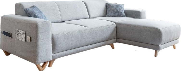 Světle šedá rozkládací/s úložným prostorem rohová pohovka Classy Sophie – Miuform Miuform