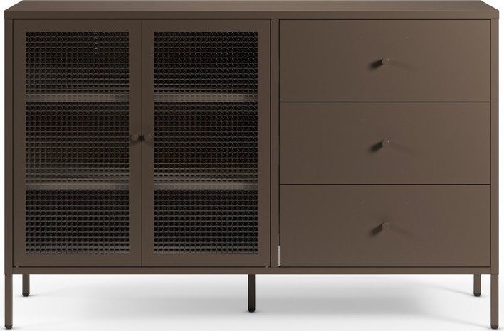 Šedá kovová vitrína 140x90x40 cm Layna – Marckeric Marckeric