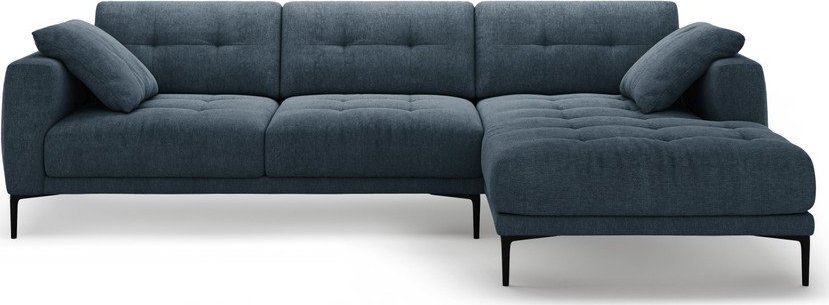 Tmavě modrá rohová pohovka (pravý roh/s lenoškou) Bemy – Micadoni Micadoni