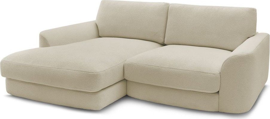 Béžová rohová pohovka z textilie bouclé (levý roh/s lenoškou) Leonore – Bobochic Paris Bobochic Paris