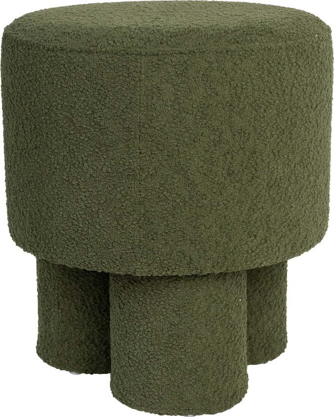 Zelený taburet z textilie bouclé Marcos – White Label White Label
