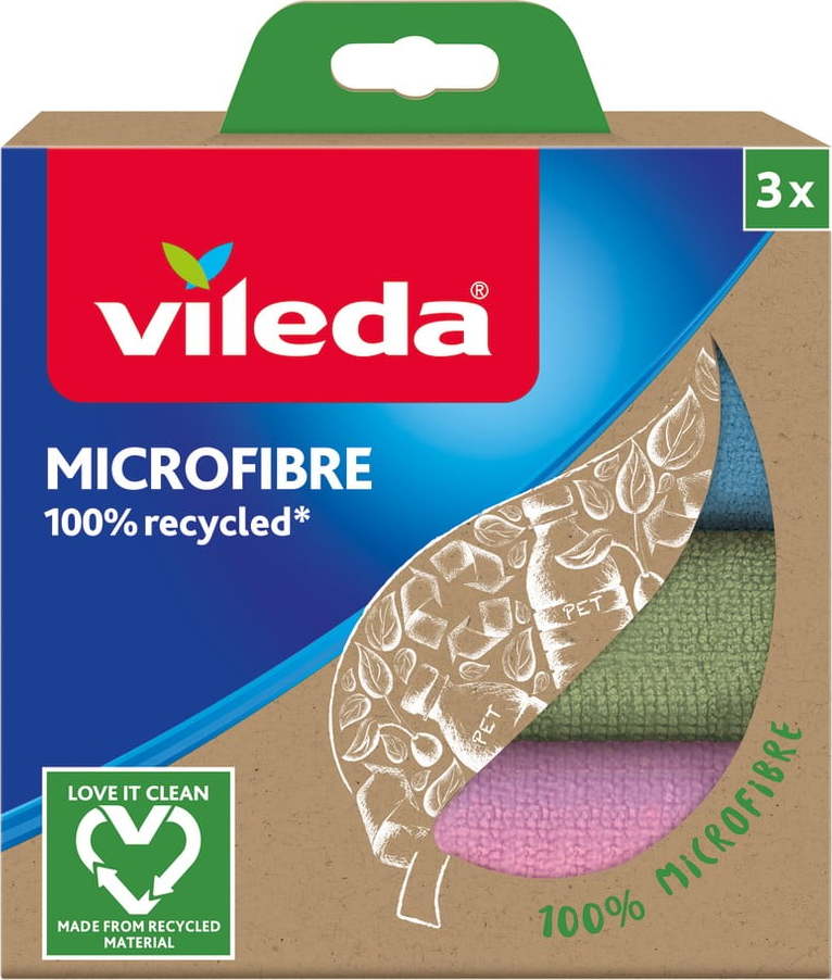 Hadříky v sadě 3 ks z mikrovlákna – Vileda Vileda