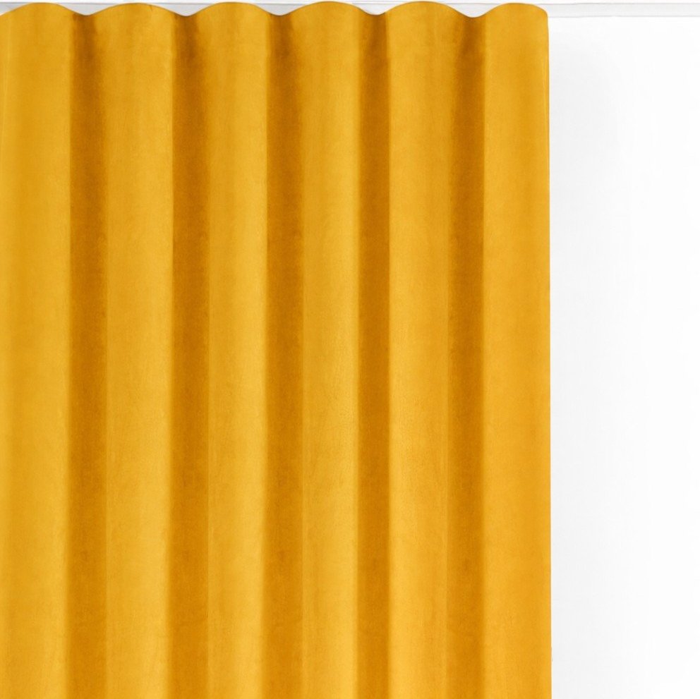 Sametový dimout závěs v hořčicové barvě 400x250 cm Velto – Filumi Filumi