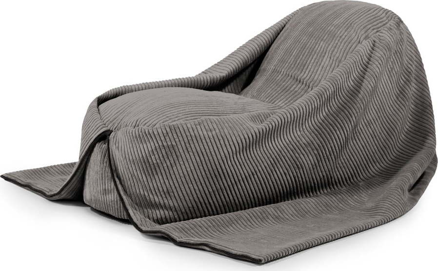 Tmavě šedý manšestrový dětský sedací vak Cocoon 120 – SLOWDOWN SLOWDOWN