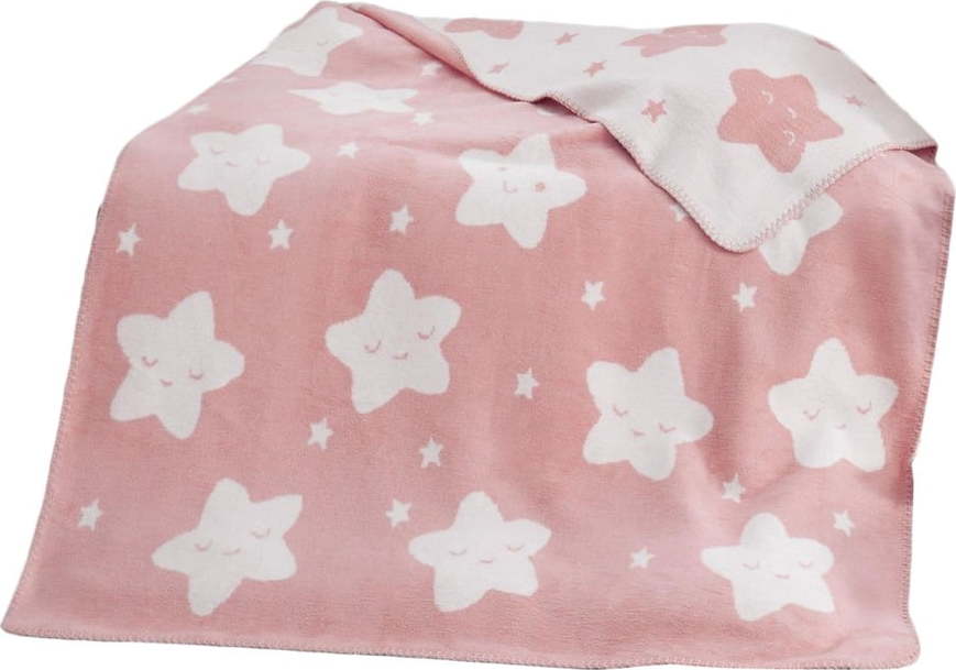 Růžová fleecová dětská deka 100x120 cm Star – Mijolnir Mijolnir