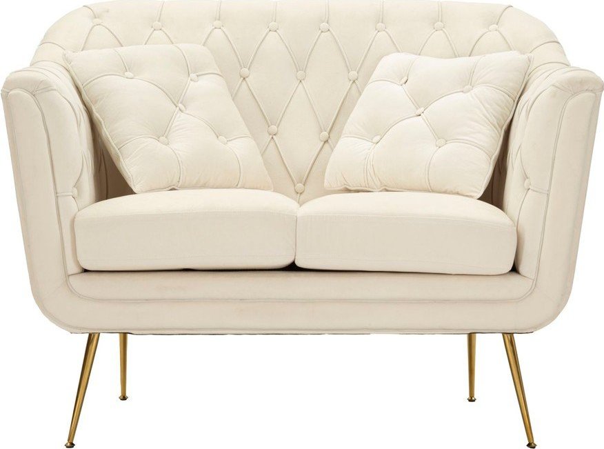 Krémová sametová pohovka 130 cm Budapest – Mauro Ferretti Mauro Ferretti