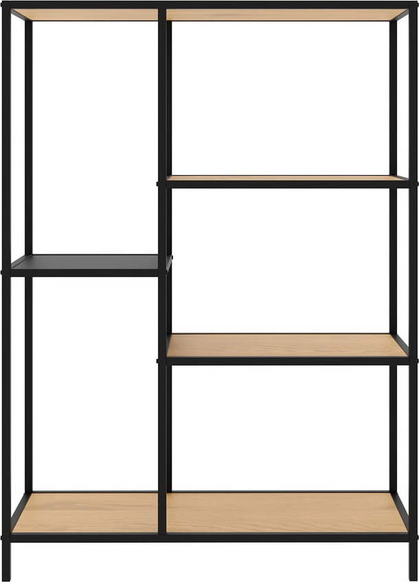 Černá/v přírodní barvě knihovna v dekoru dubu 80x112x35 cm Altino – Unique Furniture Unique Furniture