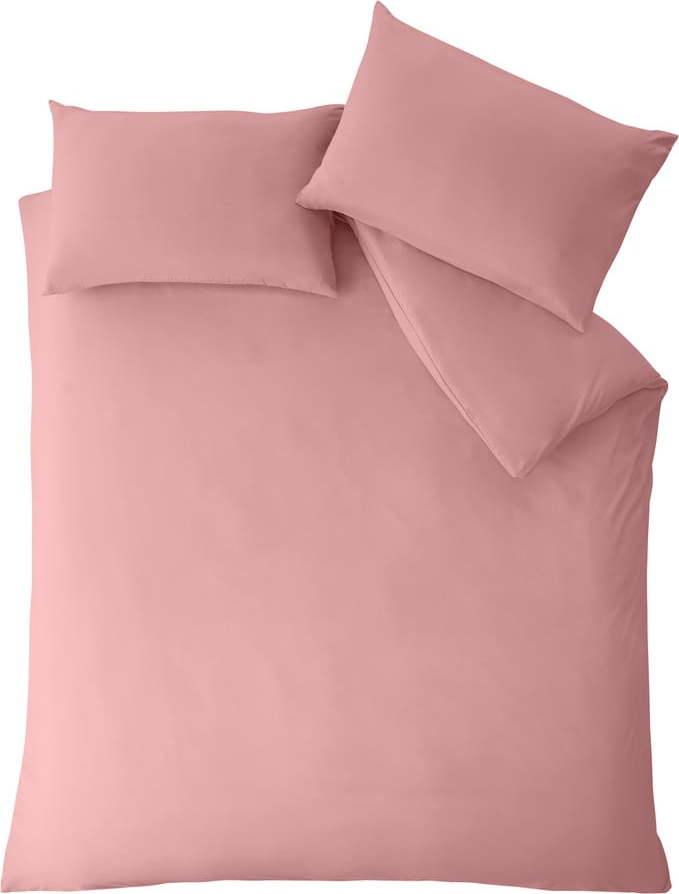 Růžové povlečení na dvoulůžko/prodloužené 230x220 cm So Soft Non-Iron – Catherine Lansfield Catherine Lansfield
