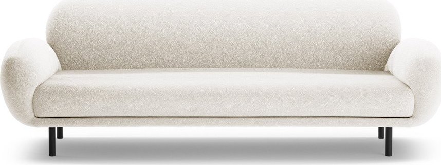 Bílá pohovka z textilie bouclé 208 cm Poppy – Micadoni Micadoni