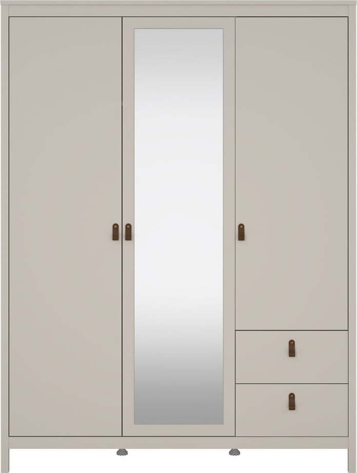 Šedobéžová šatní skříň se zrcadlem 150x199x58 cm Madrid – Tvilum Tvilum