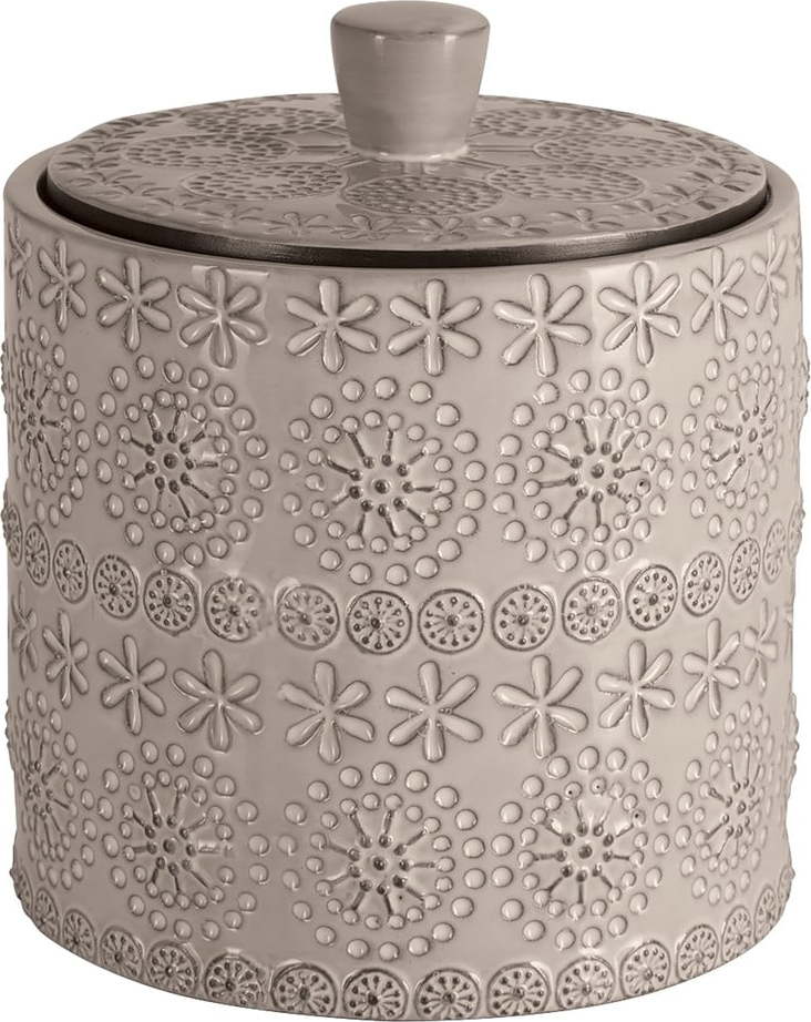 Béžový porcelánový koupelnový organizér na vatové tampony Relief – Spirella SPIRELLA