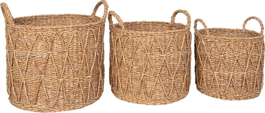 Košíky v sadě 3 ks z mořské trávy ø 32x30 cm Krabi – House Nordic House Nordic