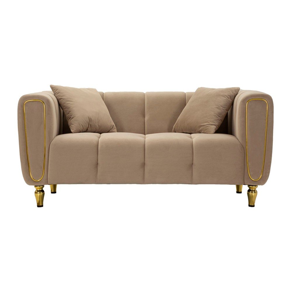 Taupe sametová pohovka 155 cm Alma – Mauro Ferretti Mauro Ferretti