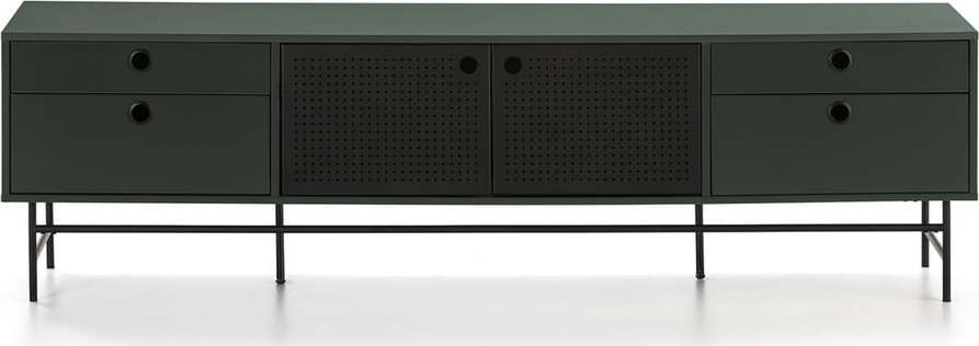 Černo-zelený televizní stolek Teulat Punto Teulat