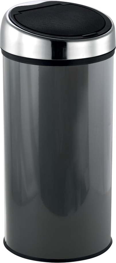 Tmavě šedý dotykový ocelový odpadkový koš 30 l – MSV MSV