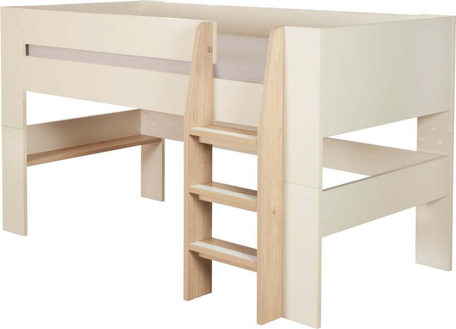 Béžová vyvýšená dětská postel bez roštu 90x200 cm Loft – Roba Roba