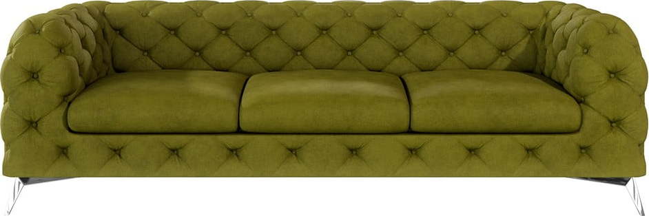 Zelená sametová pohovka 243 cm Chelsea – Ropez Ropez