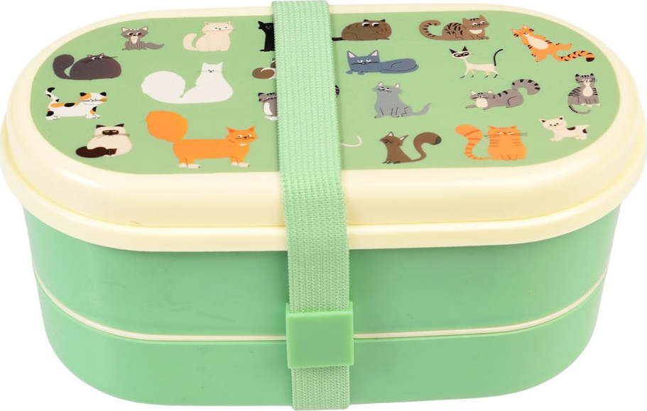 Světle zelený dětský svačinový box Nine Lives – Rex London Rex London