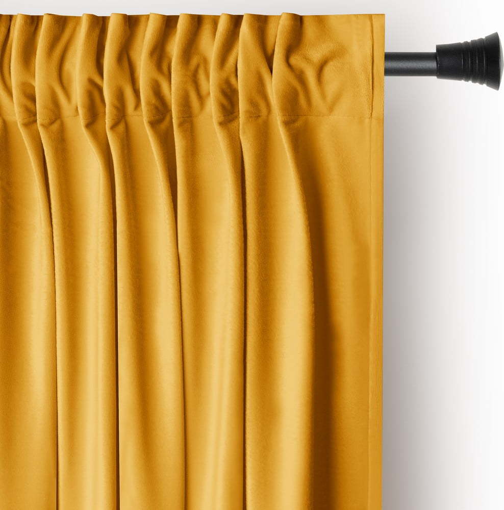 Žlutý sametový dimout závěs 140x245 cm Pleat – Restilo Restilo