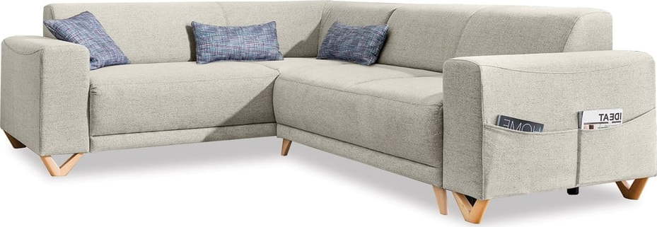 Béžová rozkládací/s úložným prostorem rohová pohovka (levý roh/do L) Classy Sophie – Miuform Miuform